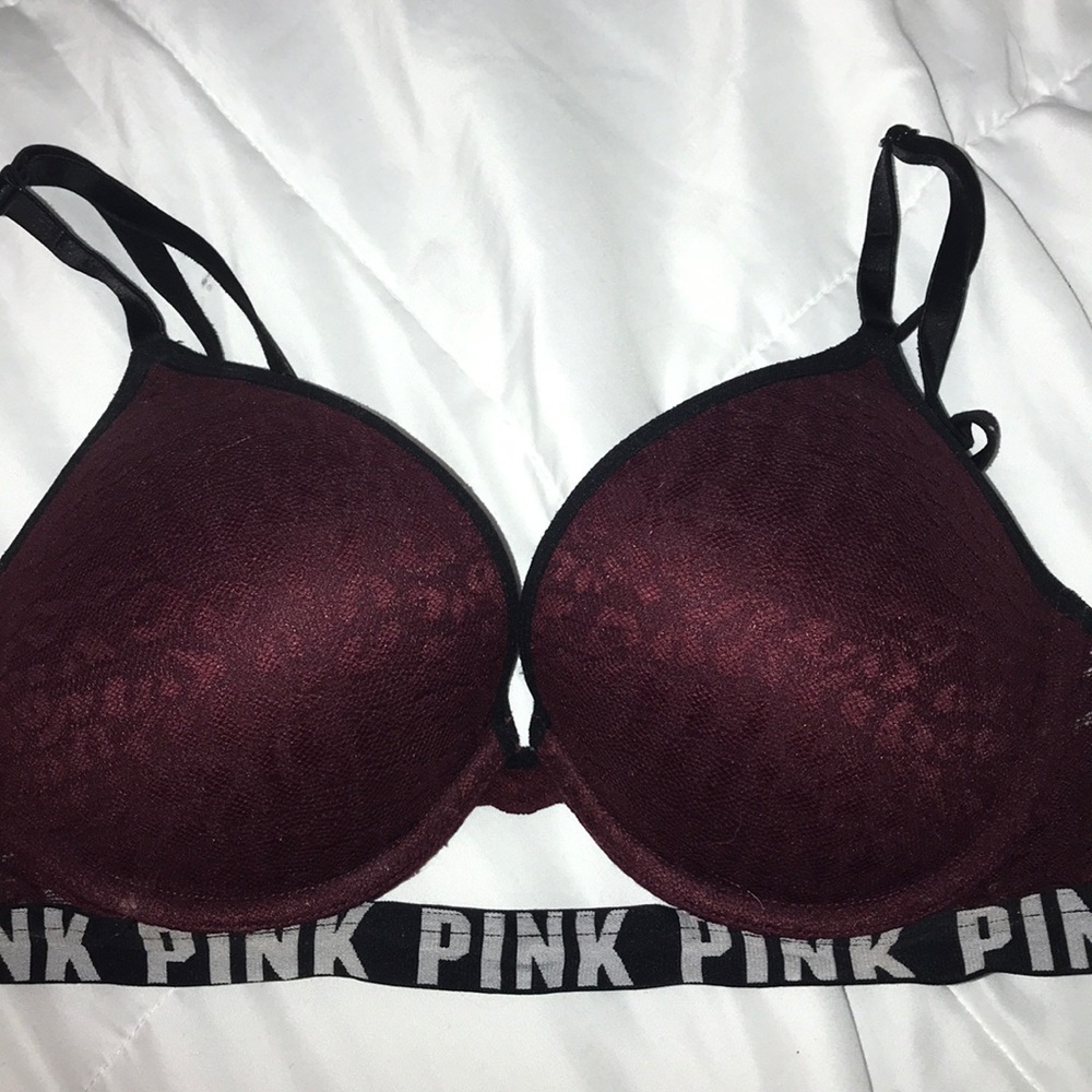 Burgundy Victoria secret bra